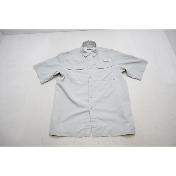 Habit Vented Fishing Shirt Gray Short Sleeve Camp Outdoors Mens Size Medium - Picture 5 of 10